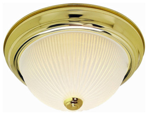 Nuvo 2-Light Incandescent Close-to-Ceiling Light Fixture, Polished Brass
