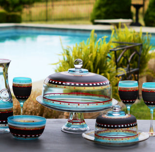 Mosaic Chalk Wine Glasses, Set of 2