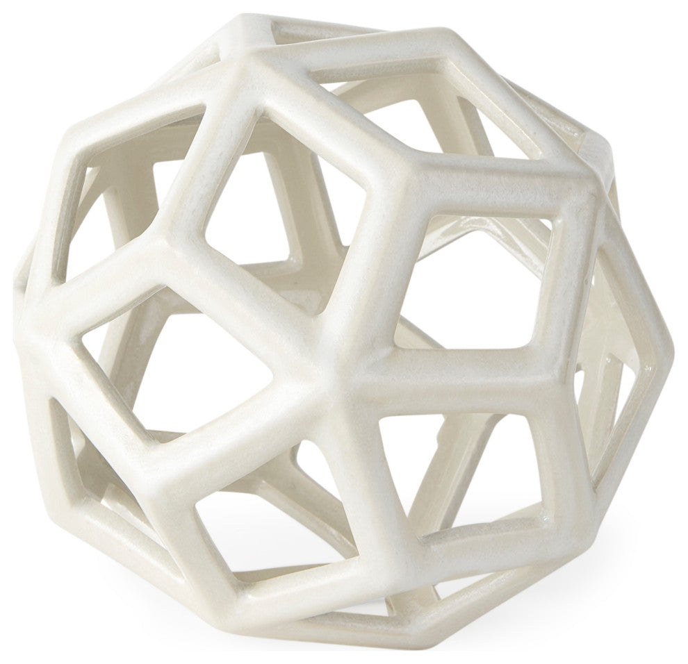 Geom White Ceramic Geometric Object