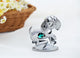 2018 Year of the Dog Matashi ChromePlated Silver Puppy Ornament w/ Green Crystal