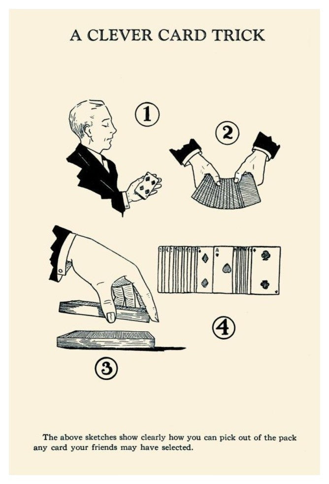 "A Clever Card Trick" Digital Paper Print by Retromagic, 26"x38"