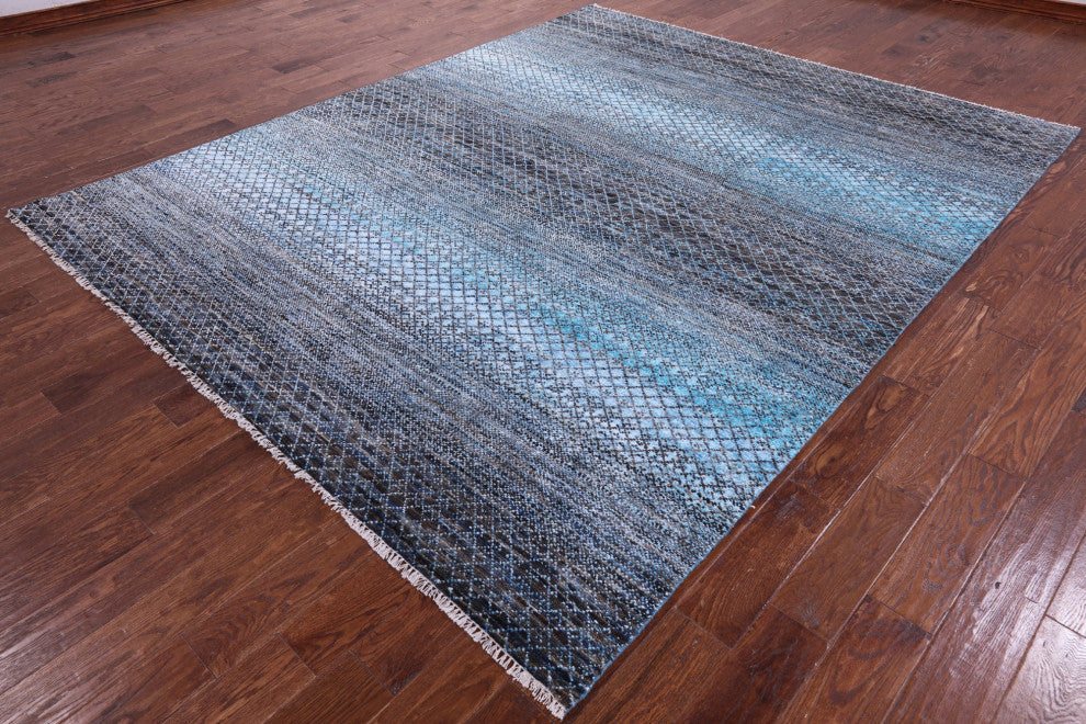 8' 1" X 9' 11" Savannah Grass Wool & Silk Handmade Rug - Q15447