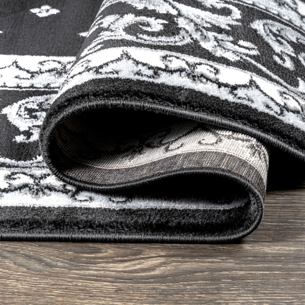 Acanthus French Border, Black/Gray, 2x10