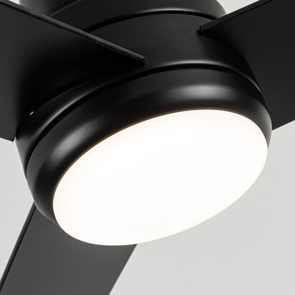 48-inch Modern 3CCT LED Black Ceiling Fan with Remote