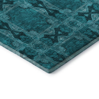 Premium Machine Washable Mayfield AMF564 Teal 8' x 8' Round Rug