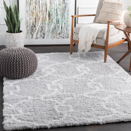 Surya Urban Shag USG-2307 7'10"x10'2" Rug, Light Gray/White