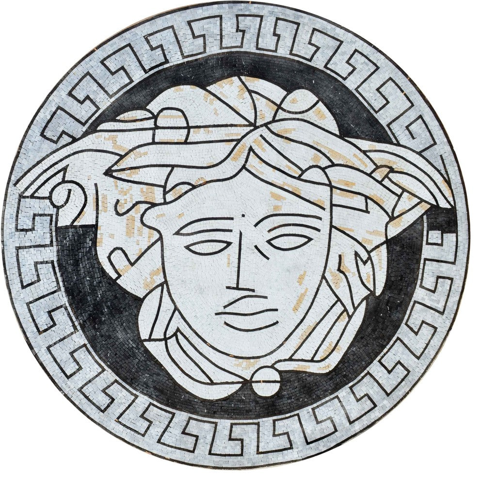 Versace |||, Marble Mosaic Medallion, 35"x35"