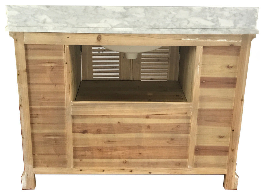 Marley Single-Sink Bathroom Vanity With Carrara White Marble Top, 48"