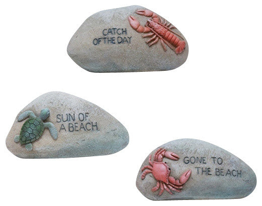 Set of Three Polystone Rocks