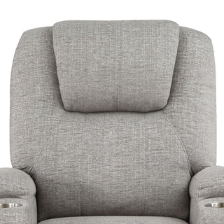 ACME Evander Recliner With Power Lift, Light Gray Chenille