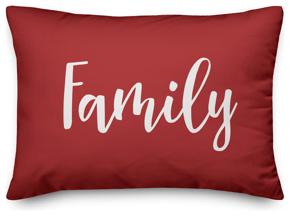 Family, Red 14x20 Lumbar Pillow