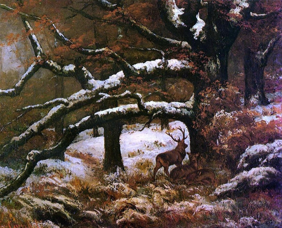 Gustave Courbet Remise de Cerfs - 20" x 25" Premium Canvas Print
