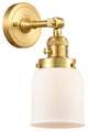 Bell Sconce With Switch, Satin Gold, Matte White