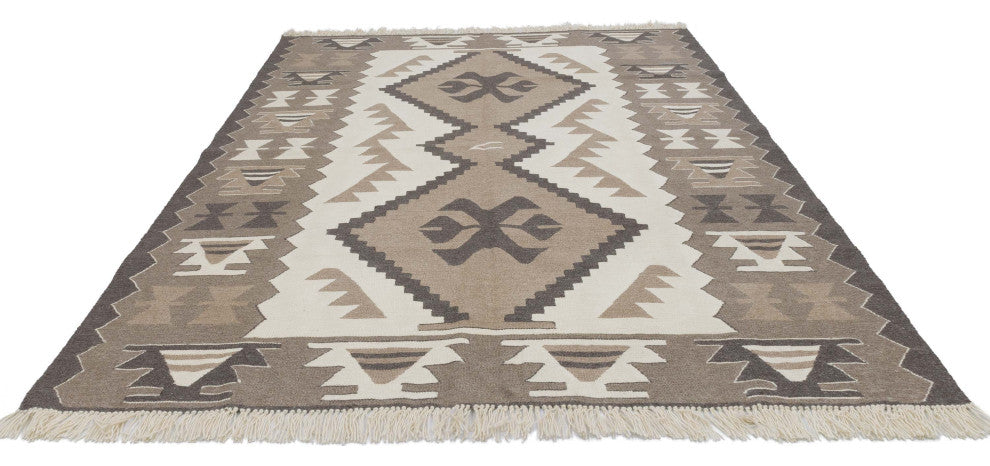 New Handwoven Turkish Kilim Rug 5' 11" x 7' 3", 71 in. x 87 in.