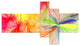 Christmas Fireworks Colorful, Abstract Print On Canvas, 60"x32", 5 panels