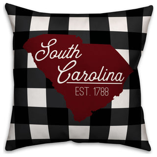 South Carolina Buffalo Check 18x18 Spun Poly Pillow