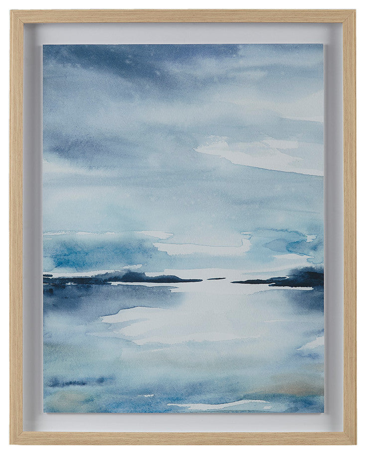 Madison Park Sparkling Sea Framed Glass Single Matted Abstract Wall Art