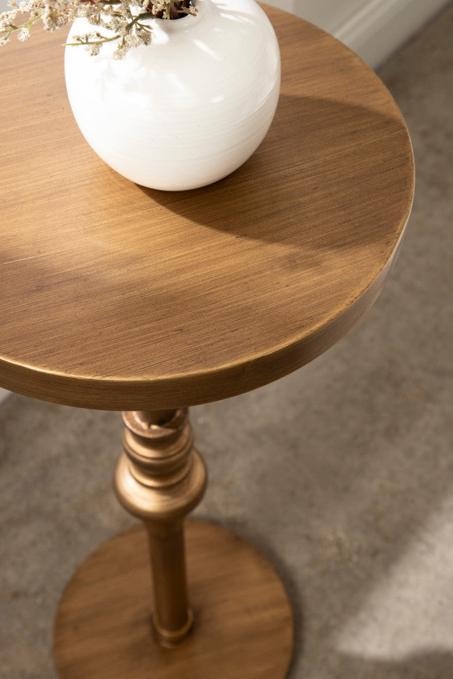 Stratton Pedestal Table, Gold, 13x13x26