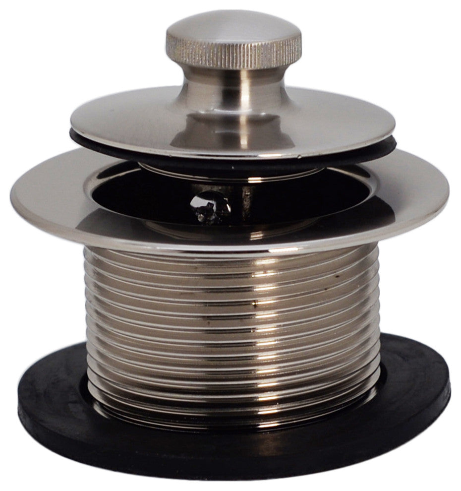 Two Post Style Large Kitchen Basket Strainers, Powdercoated Flat Black, Satin Nickel