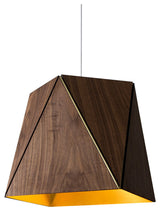 Calx 19 1-Light Pendant, Brushed Aluminum, Walnut, Incandescent
