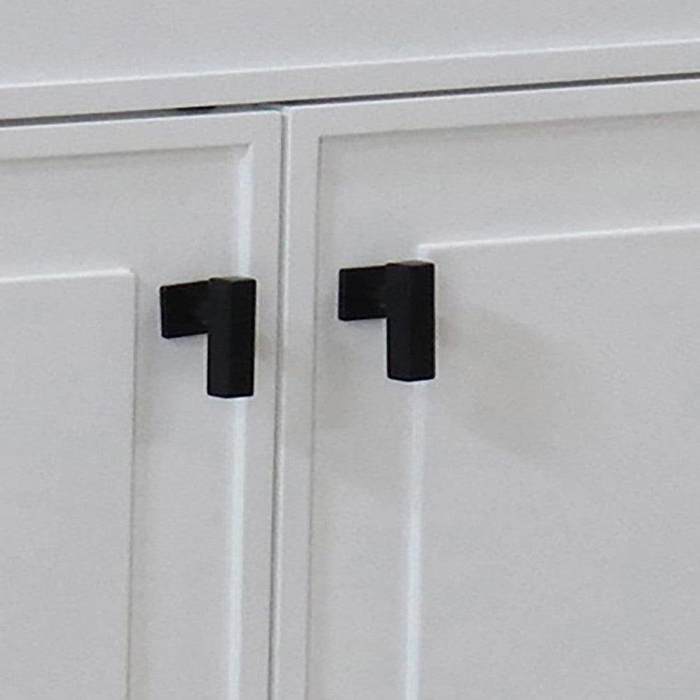 SmartFold 30" Single Sink Vanity Cabinet, White Finish, Black Hardware