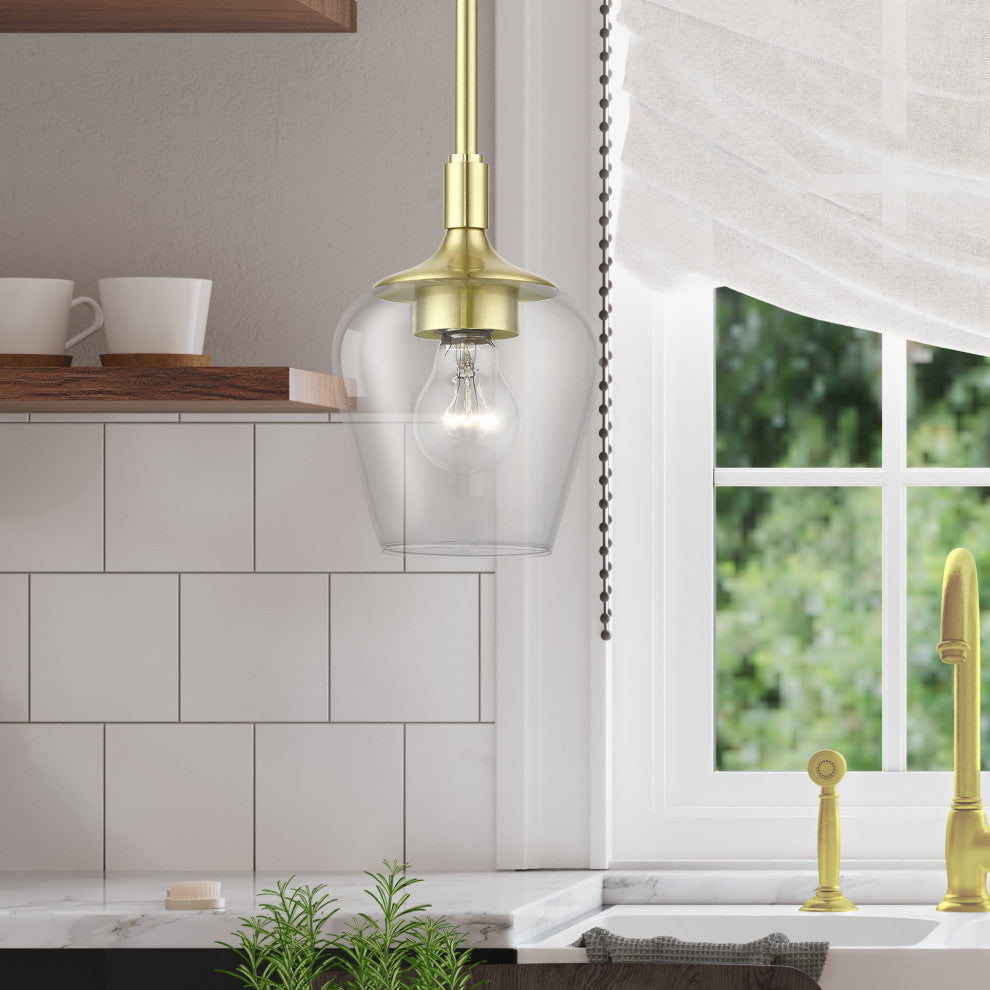 Willow 1 Light Satin Brass Single Pendant