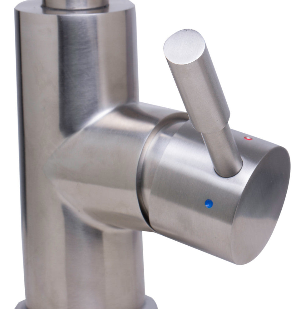 AB2028-BSS Solid Brushed Stainless Steel Single Hole Pull Down Kitchen Faucet