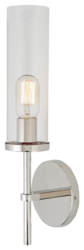 Alford tall clear glass one light sconce