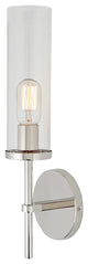 Alford tall clear glass one light sconce