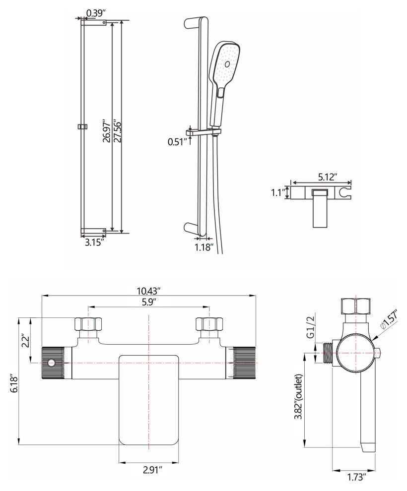 Waterfall Tub Faucet with 3 Settings Handheld Shower