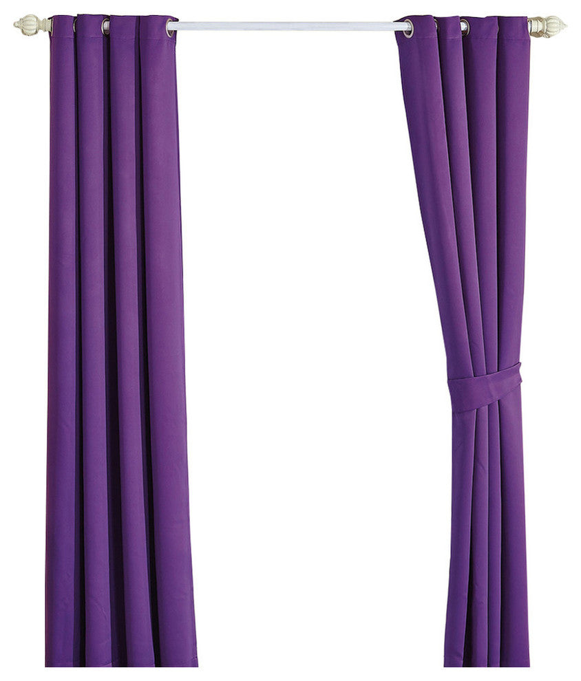 Serenta Black Out Curtains 4 Piece Sets, Imperial Purple, 54" X 63"