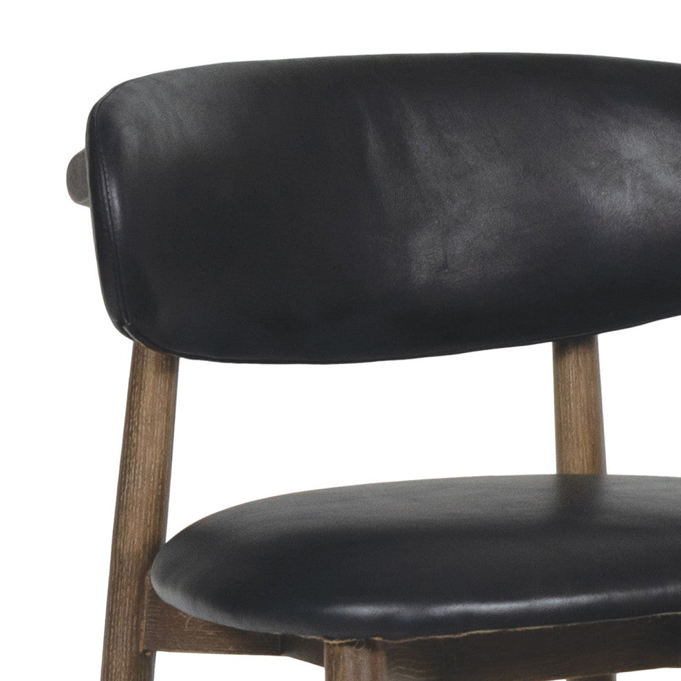 Ethan Leather Counter Stool, Antique Black
