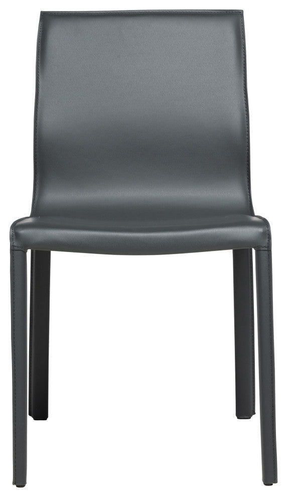 Elite Living Stan, Set of 2, Modern Leather Dining Chair, Smoke