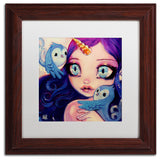 Natasha Wescoat 'A Little Birdy Told Me' Art, Wood Frame, White Mat, 11x11