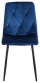 15 in.W Indoor Dining Velvet 4-Chair with Cushions and Metal Legs, Blue