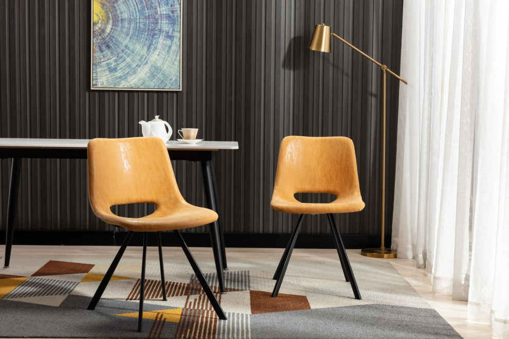 Home Beyond Synthetic Leather Dining Chairs, Set of 2, Tan