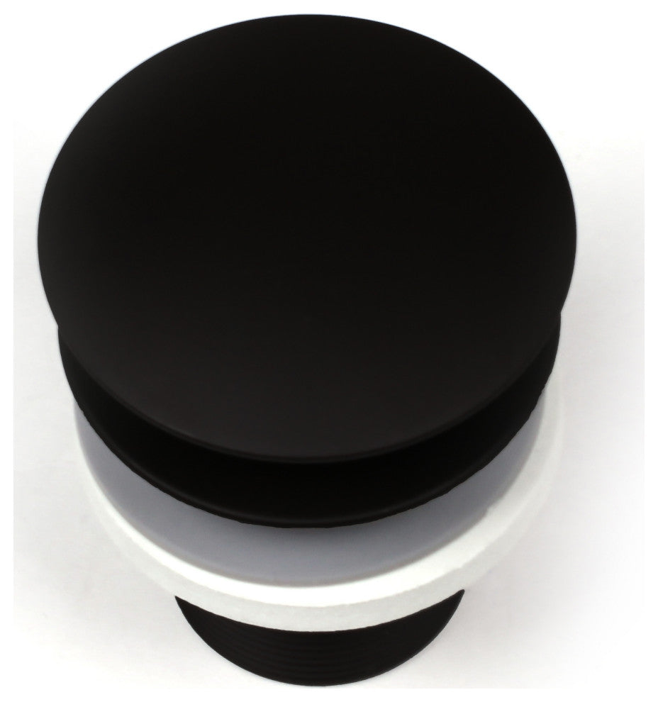 Tip Toe Integrated Overflow Bath Drain In Polished Brass, Powder Coated Flat Black