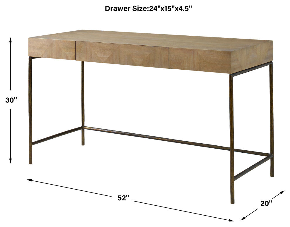 Uttermost Aristotle Natuiral Wood Modern Desk