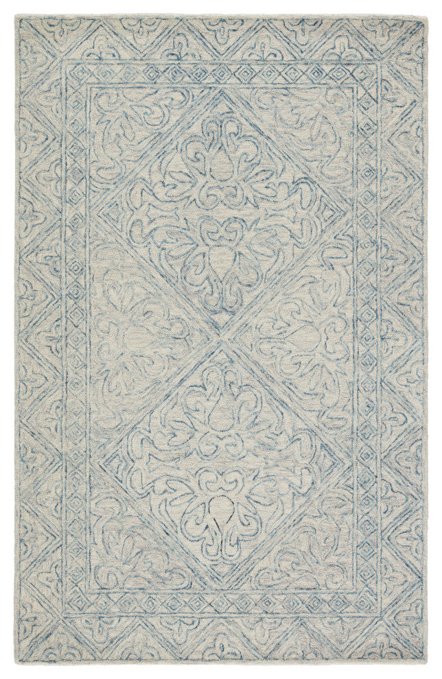 Jaipur Living Carmen Handmade Trellis Blue/ Light Gray Area Rug 12'X15'