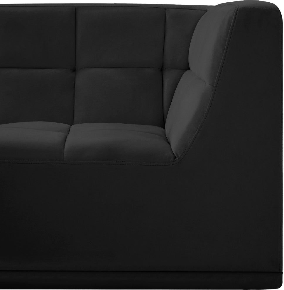 Relax Velvet Upholstered Corner Chair, Black