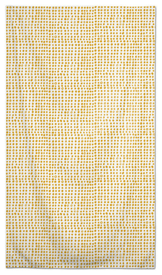 Drawn Yellow Dots 58 x 102 Outdoor Tablecloth