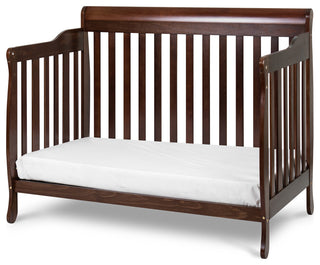 Baby Mile Eve 4-in-1 Convertible Crib With Guardrail, Espresso