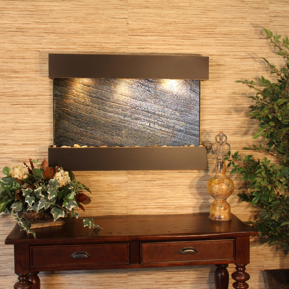 Reflection Creek Water Feature by Adagio, Green Featherstone, Blackened Copper