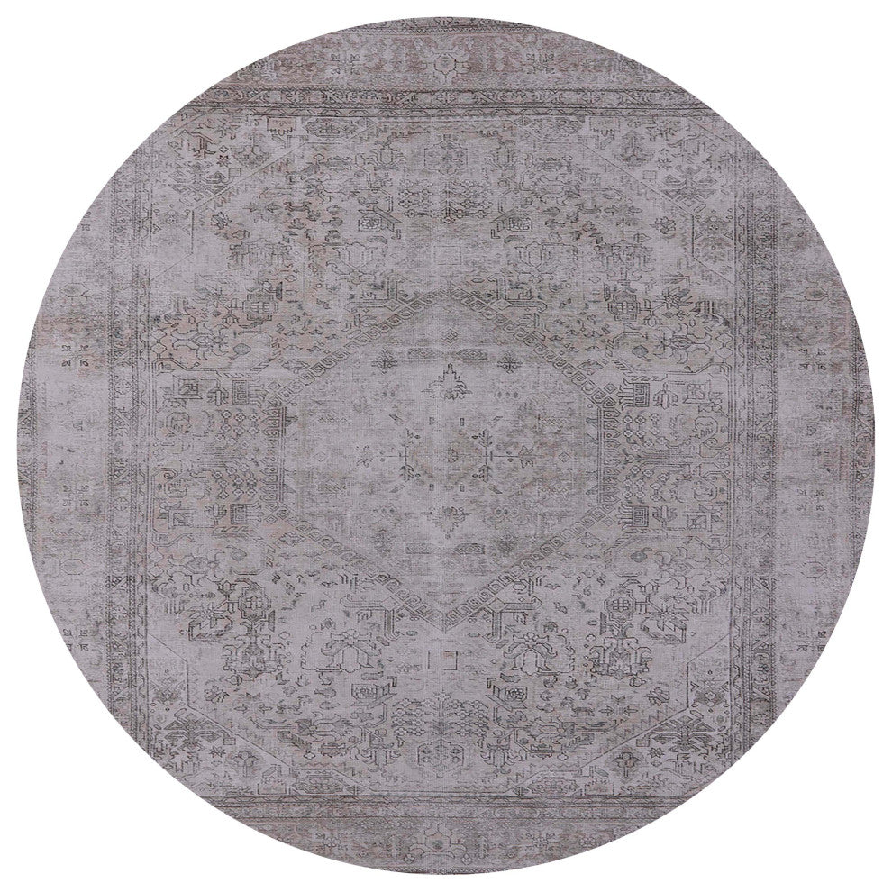 Ahgly Company Indoor Round Mid-Century Modern Area Rugs, 3' Round