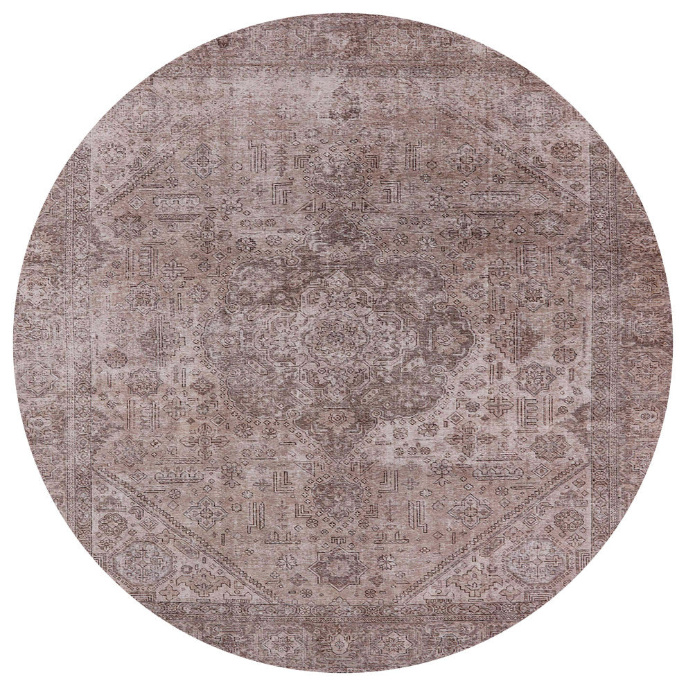 Ahgly Company Indoor Round Mid-Century Modern Area Rugs, 8' Round