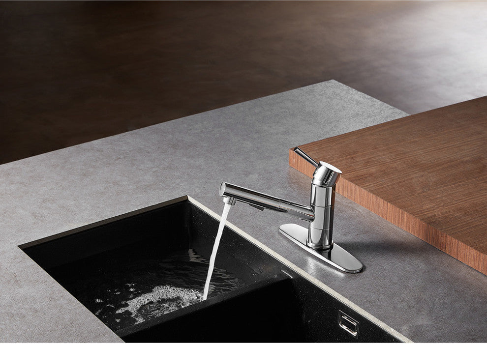 Gourmetier Single-Handle Pull-Out Kitchen Faucet, Polished Chrome