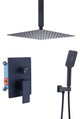 CASAINC 10" Ceiling Mounted Modern Shower System Set Handheld Spray, Matte Black