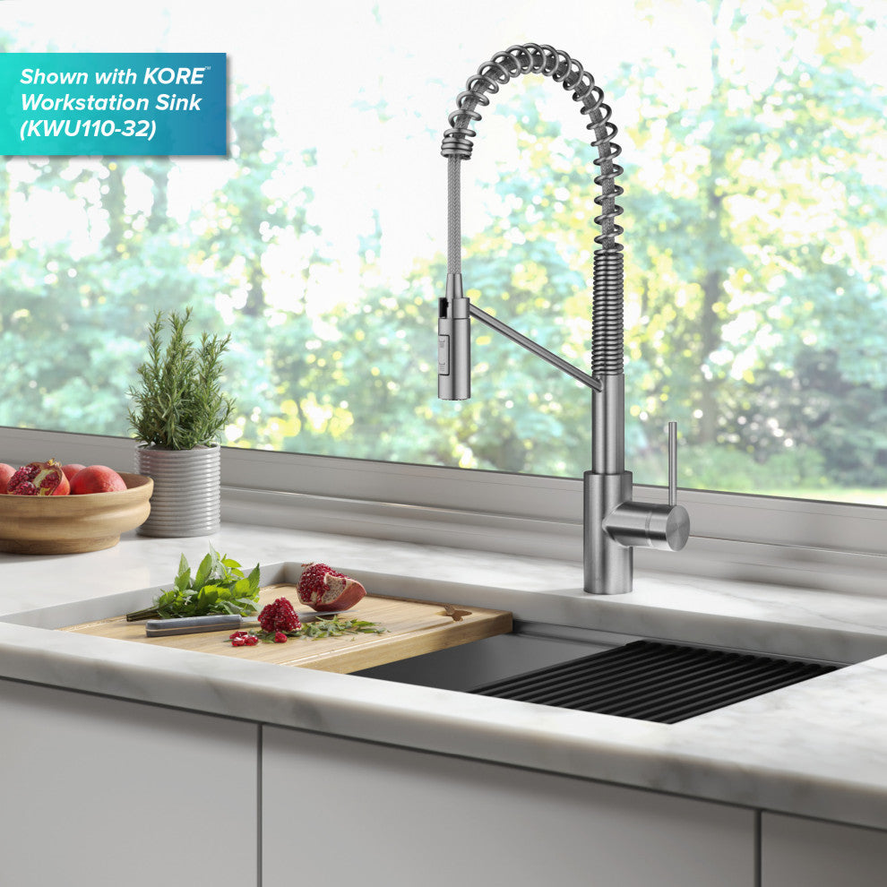 Oletto Touchless Pull-Down 1-Hole Kitchen Faucet, Bronze