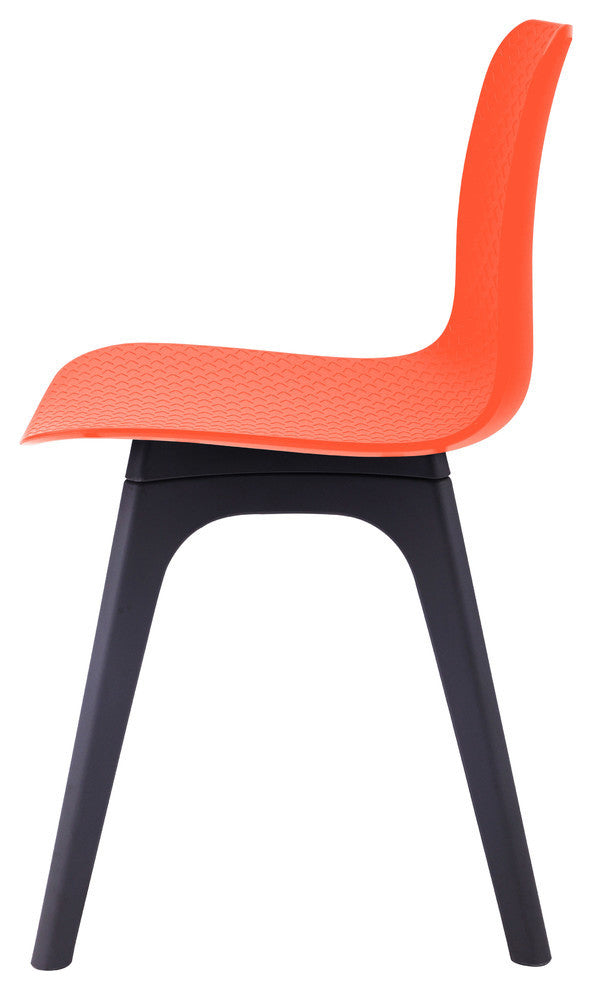 Hebe Series Shell Side Chairs Molded Seat With Leg, Set of 2, Orange