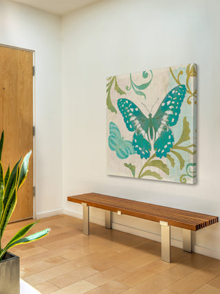 "Teal Butterfly" Painting Print on Wrapped Canvas